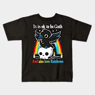 Be Goth and Love Rainbows Kids T-Shirt